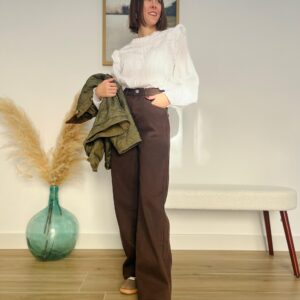 Vaquero wide-leg choco