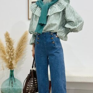 Jean cropped botones