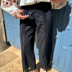 Pantalón lino negro